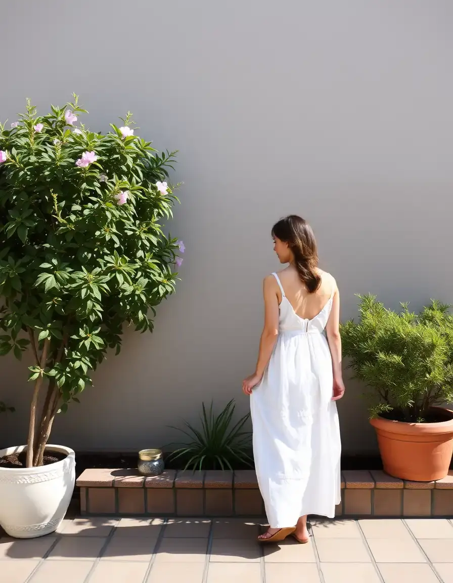 Robe maxi longue en lin blanc