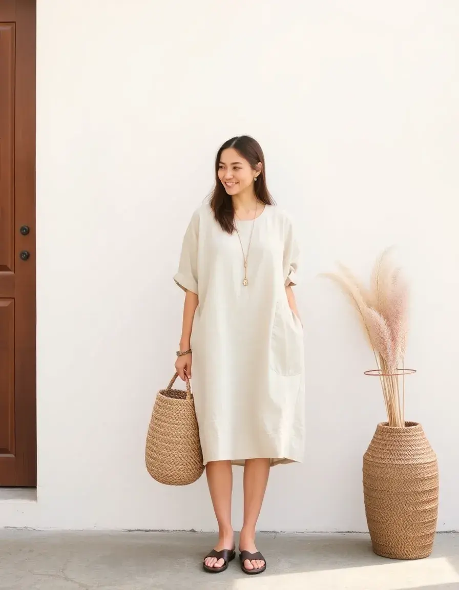 Robe en lin femme style décontracté