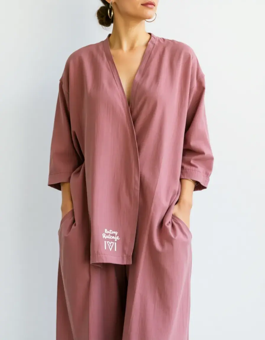 Robe portefeuille en lin femme