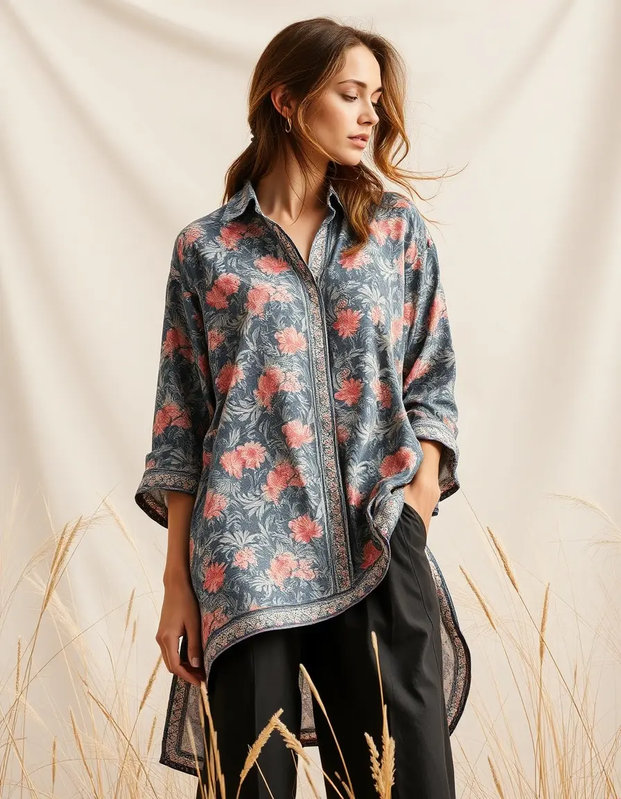 Robe en lin femme imprimée