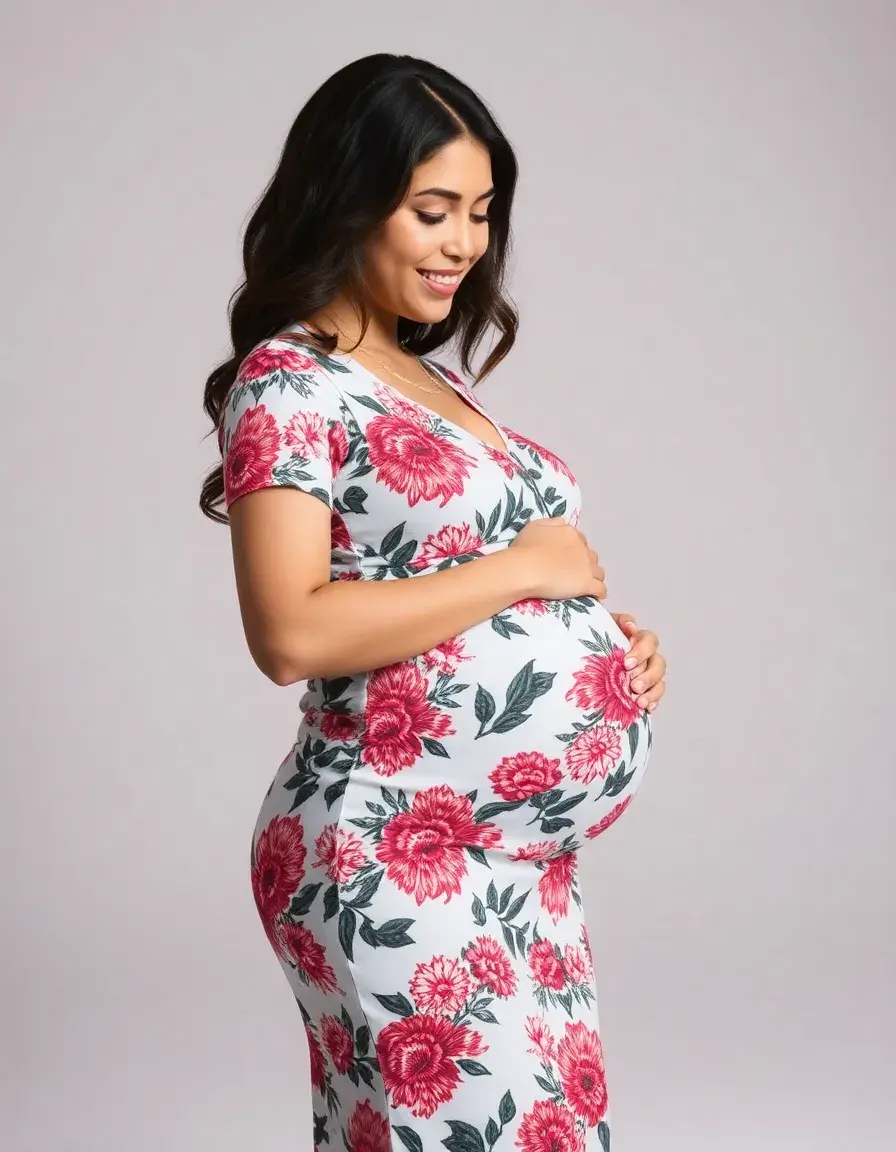 Robe femme enceinte à motifs imprimés