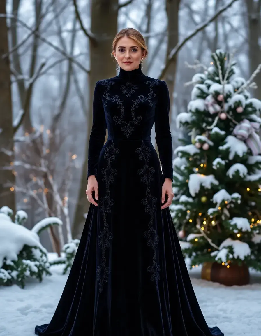 Robe femme hiver en velours chic
