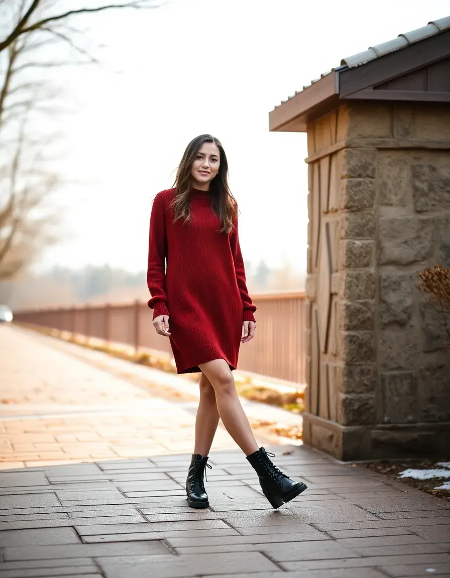 Robe manches longues hiver élégante