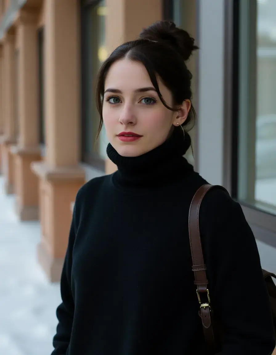 Robe col roulé hiver chic