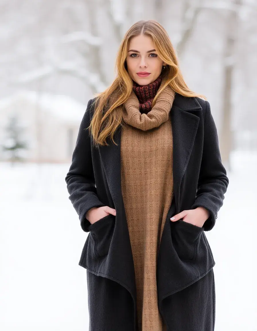 Robe à couches superposées hiver