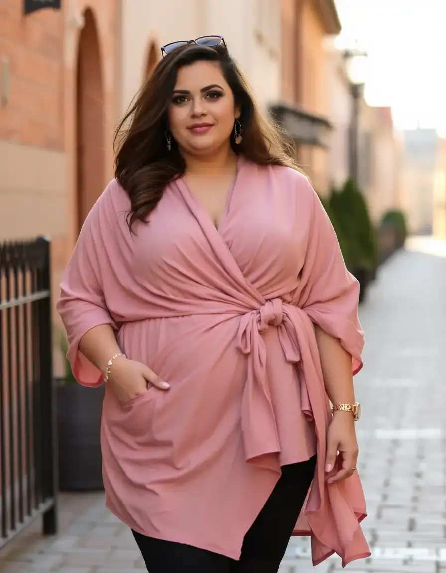 Robe portefeuille cache-coeur grande taille