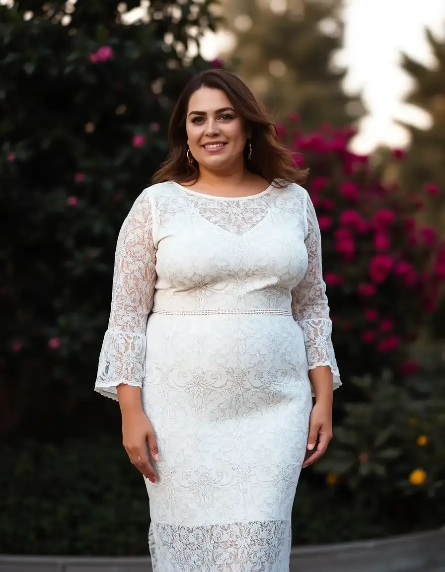 Robe en dentelle élégante femme ronde
