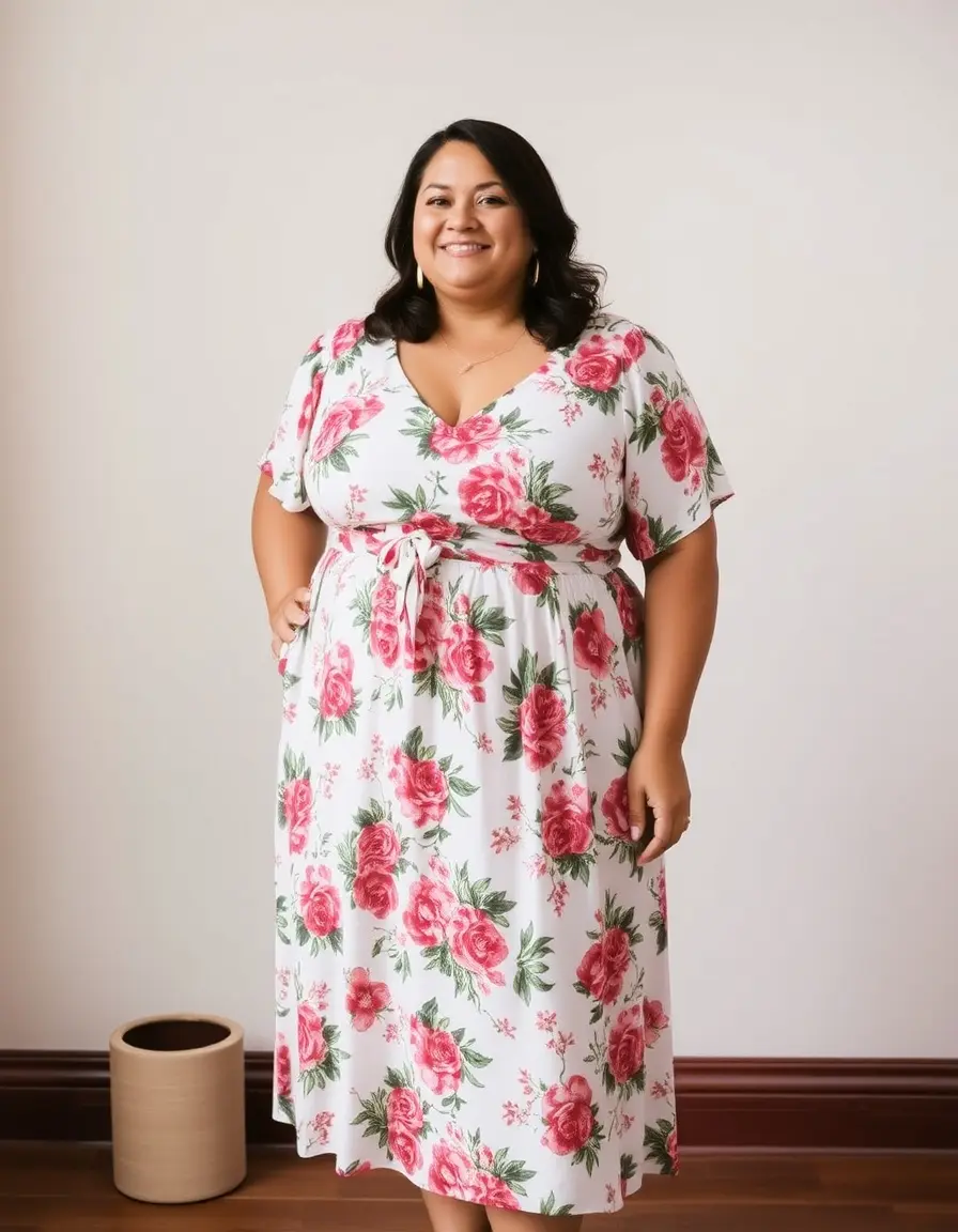 Robe à fleurs grande taille pour un look frais