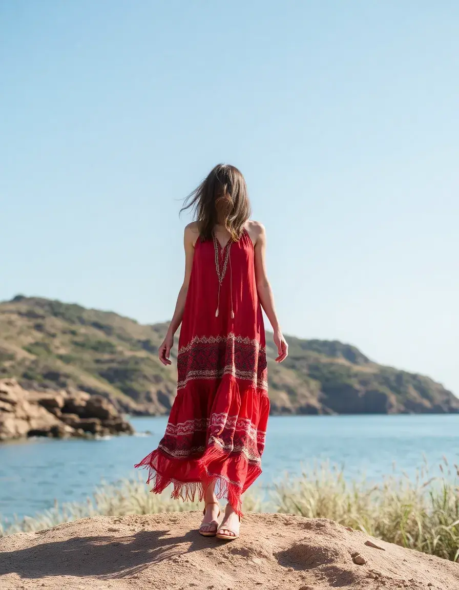 Robe bohème avec détails artisanaux