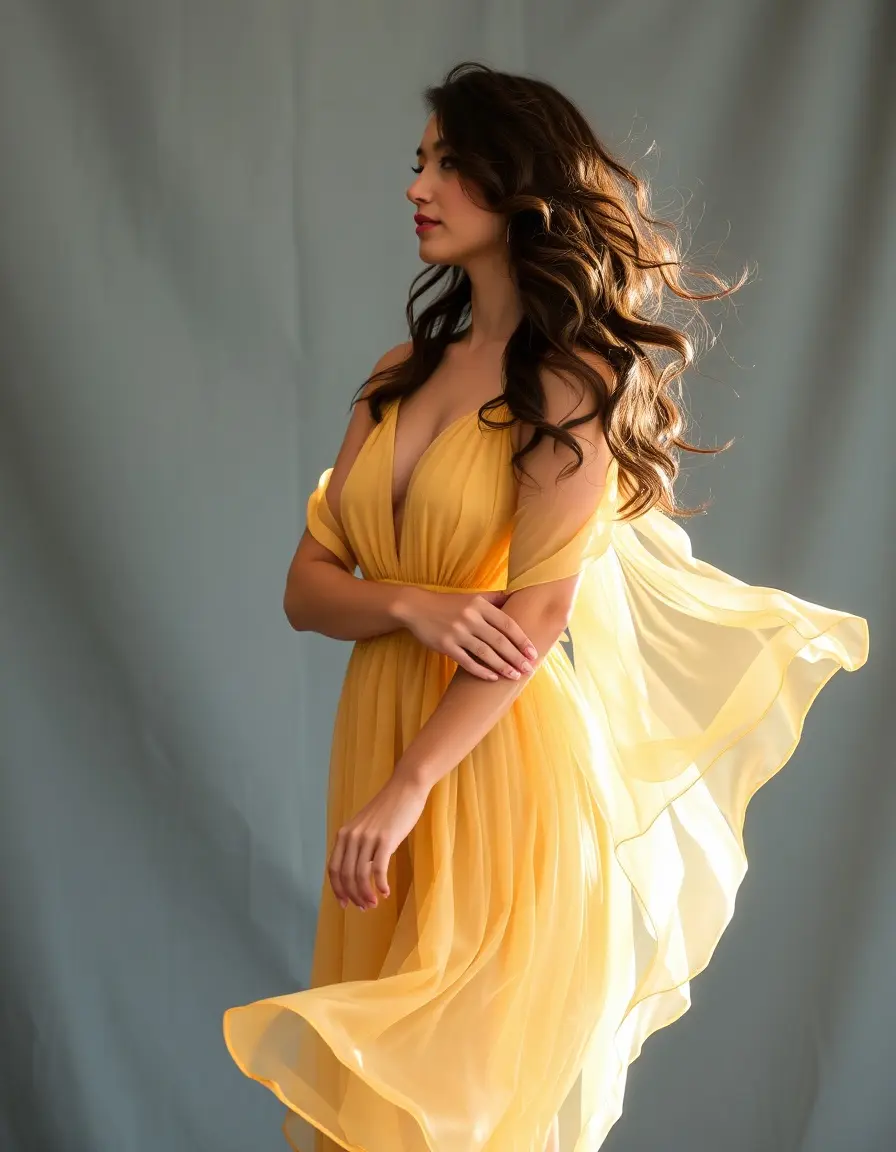 Chiffon Flowy Dress - Robe fluide femme en mousseline