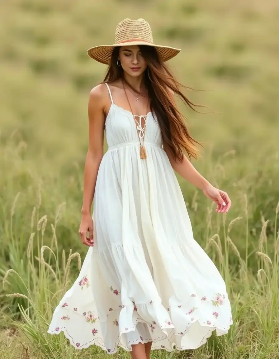 Boho Flowy Dress - Robe fluide femme style bohème