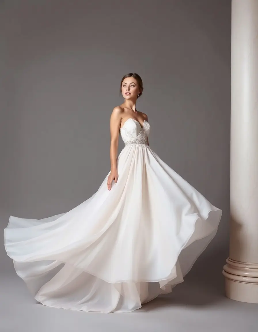 Elegant Flowy Gown - Robe de soirée fluide femme