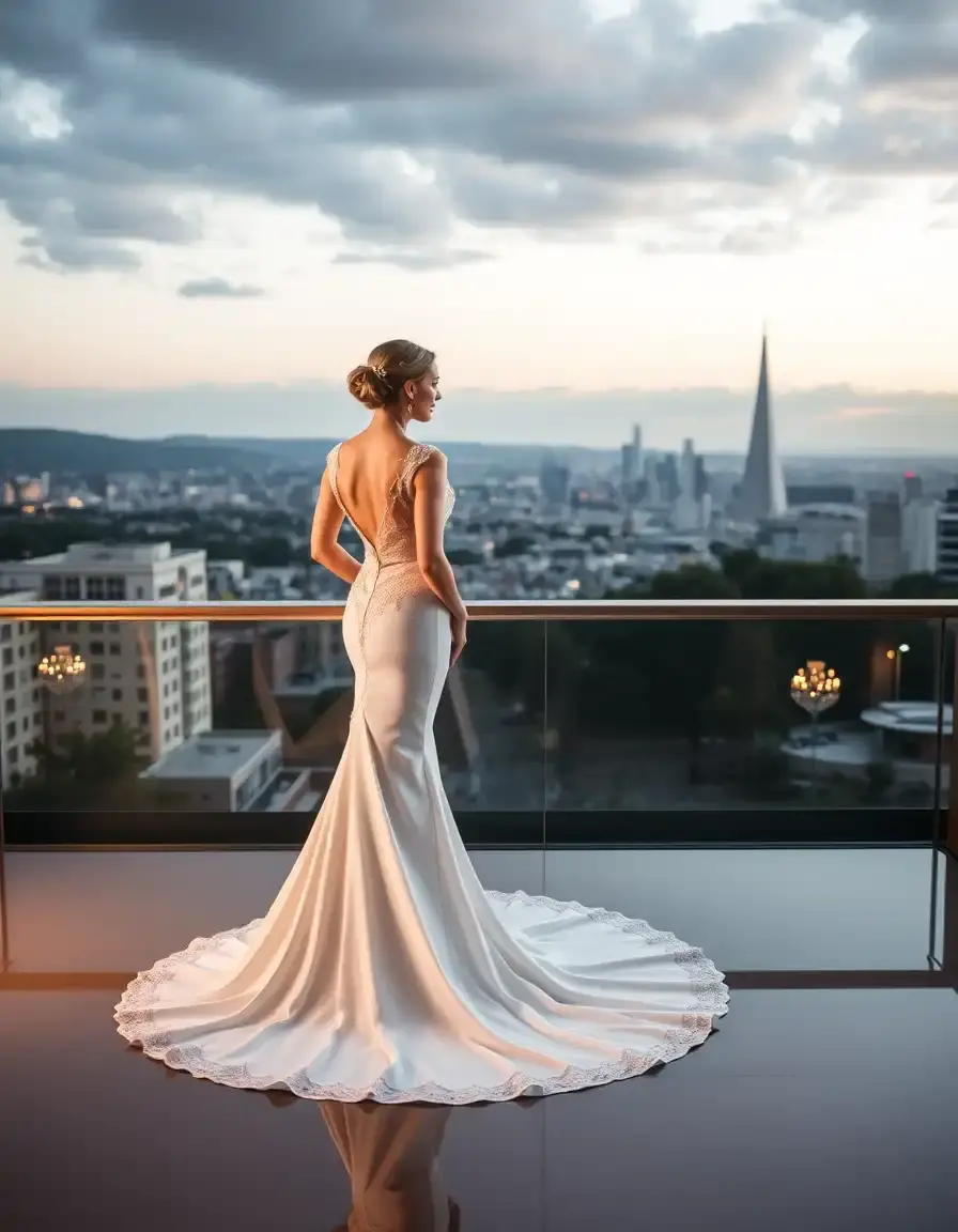 Robe de gala blanche minimaliste et élégante