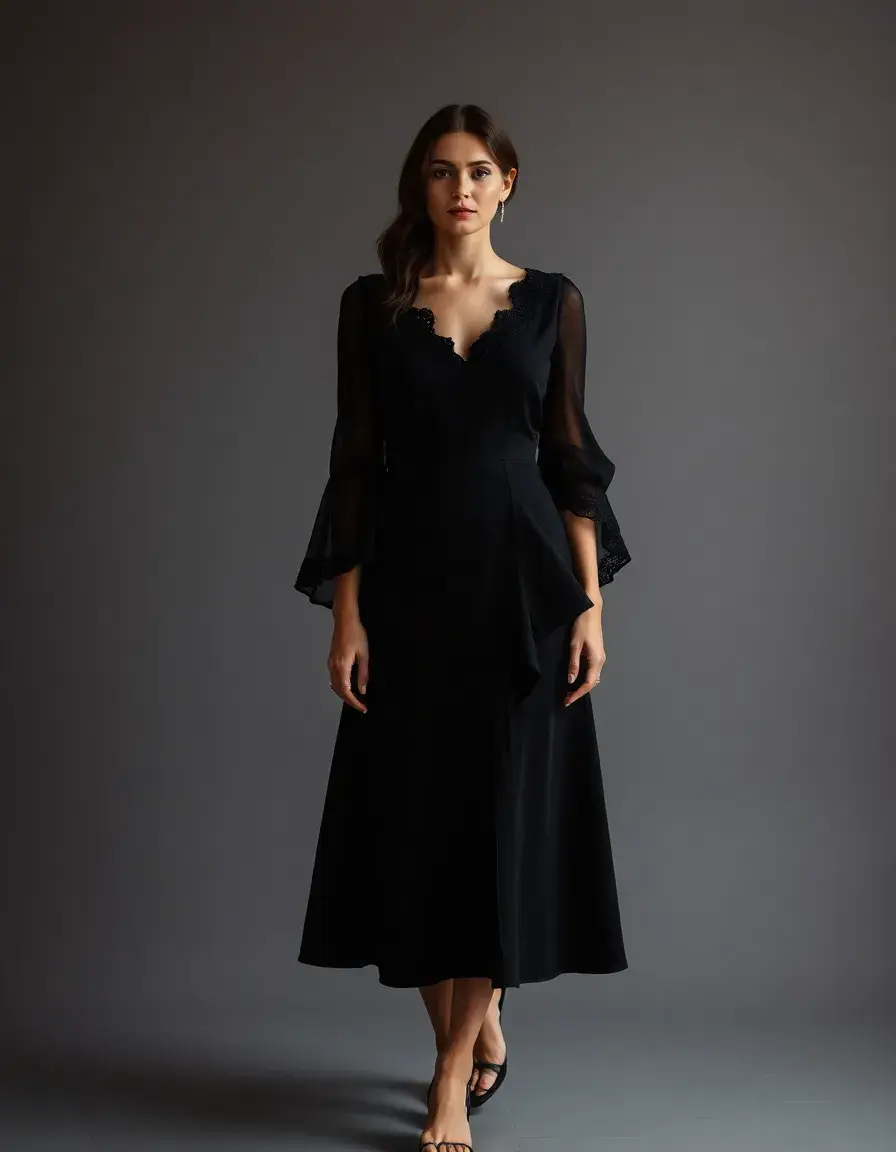 Sophisticated Black Dress habillée