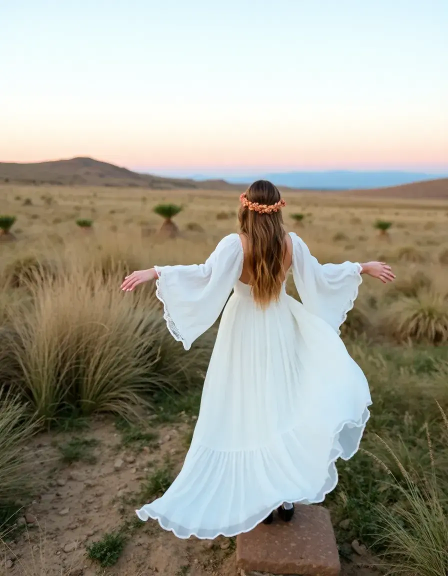 Flowy Boho Long Dress - Robe longue fluide style bohème