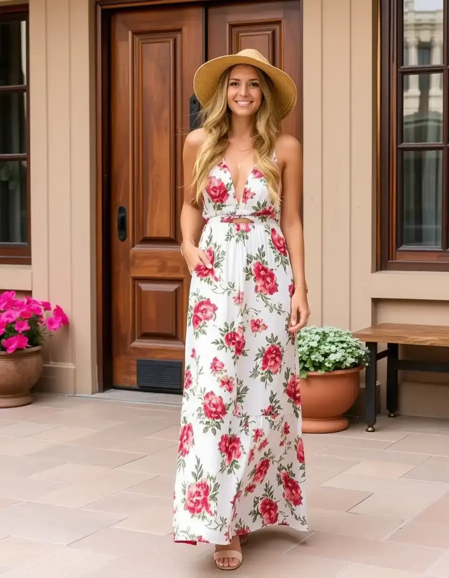 Floral Bohemian Maxi - Robe maxi fleurie bohème