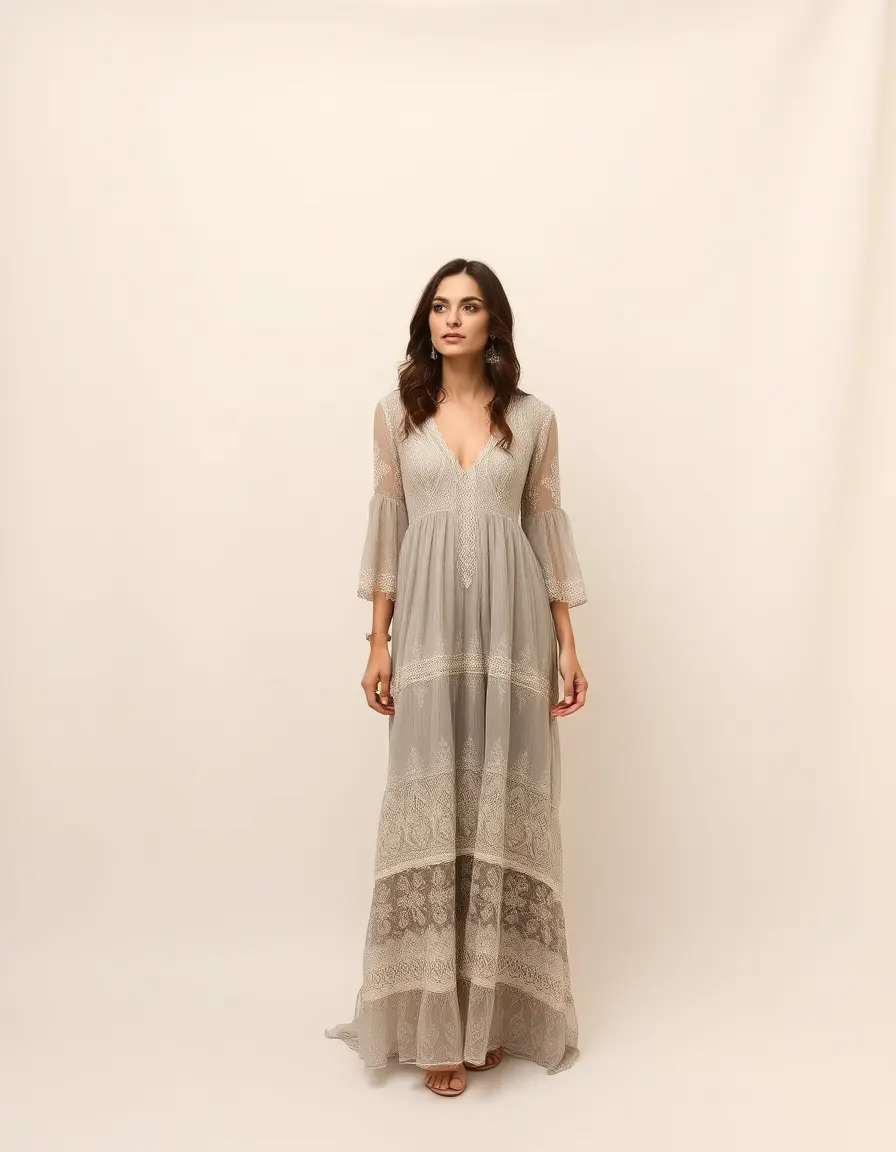 Lace Bohème Long robe longue en dentelle bohème