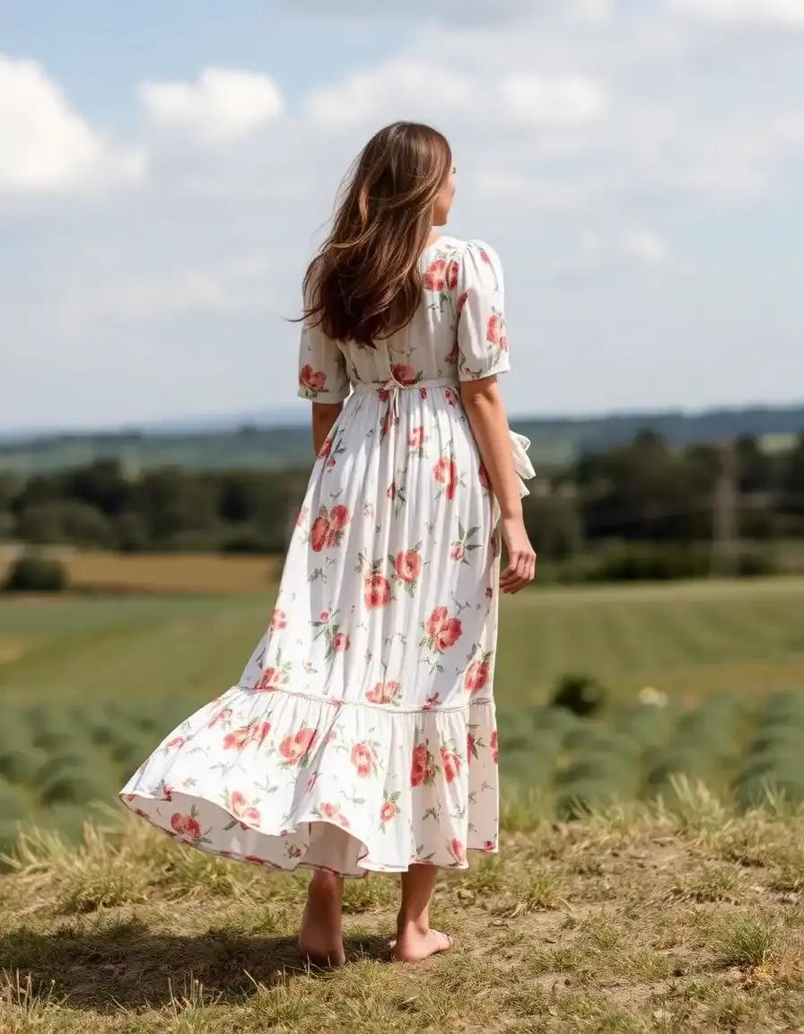 Floral Bohème Dress robe longue fleurie
