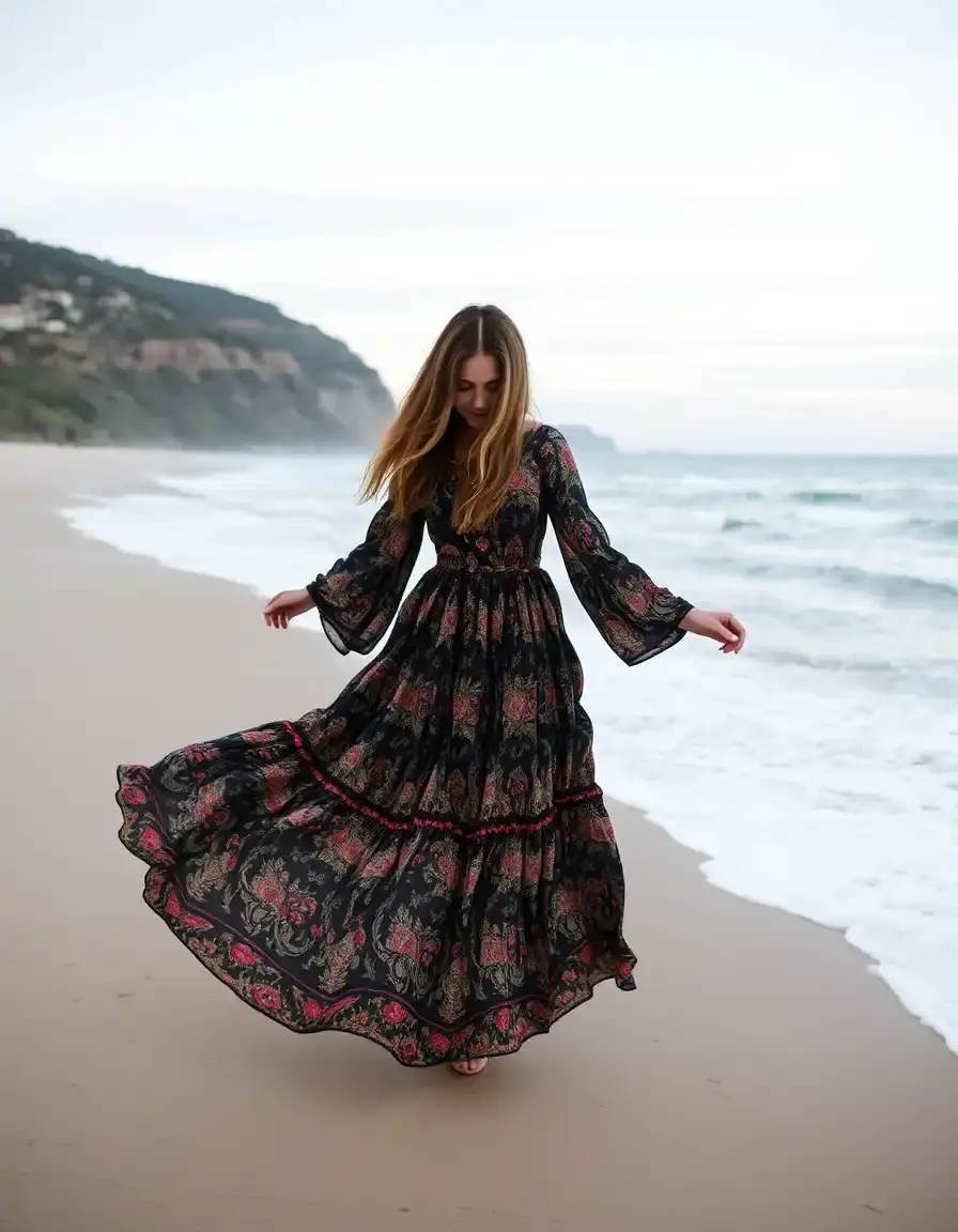Flowy Bohème Long robe longue vaporeuse