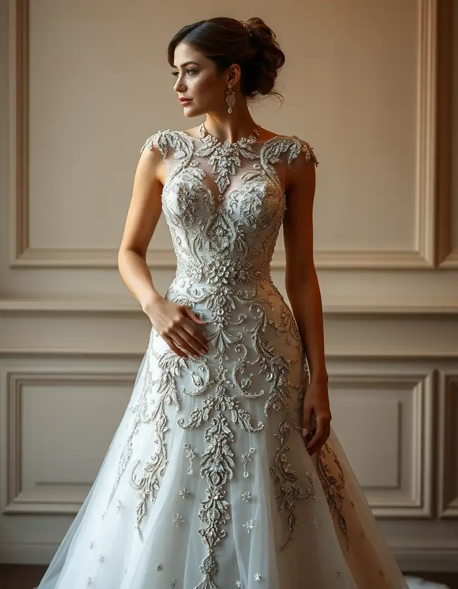 Robe de mariage luxueuse avec cristaux