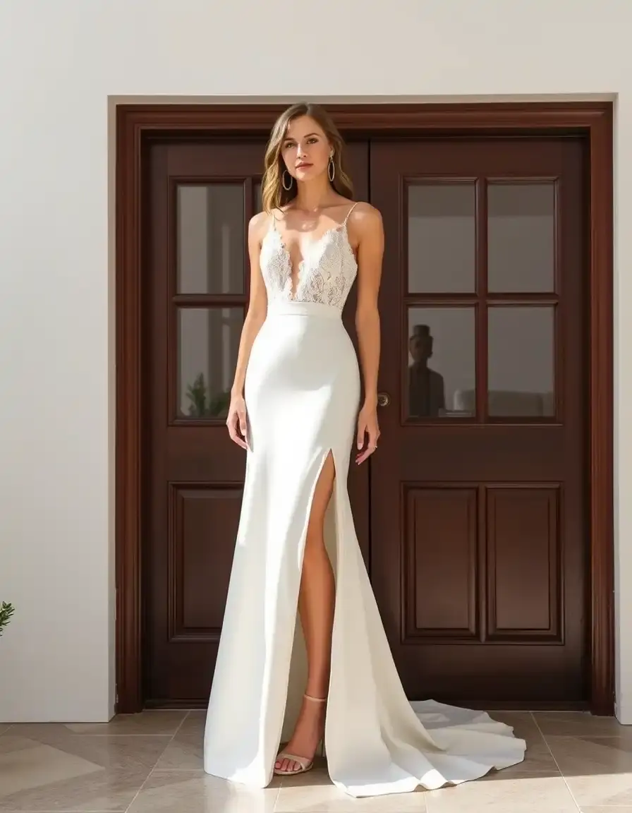 Robe de mariage moderne avec fente