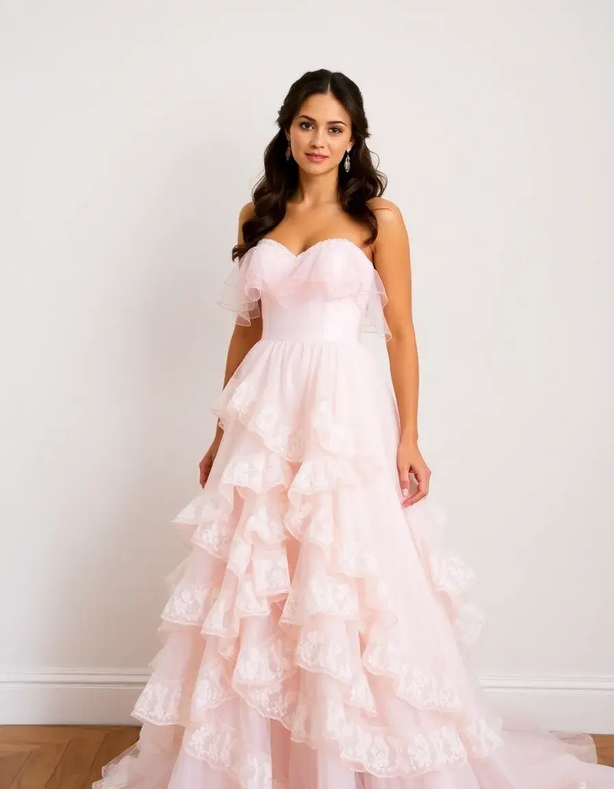 Robe de mariage romantique avec volants