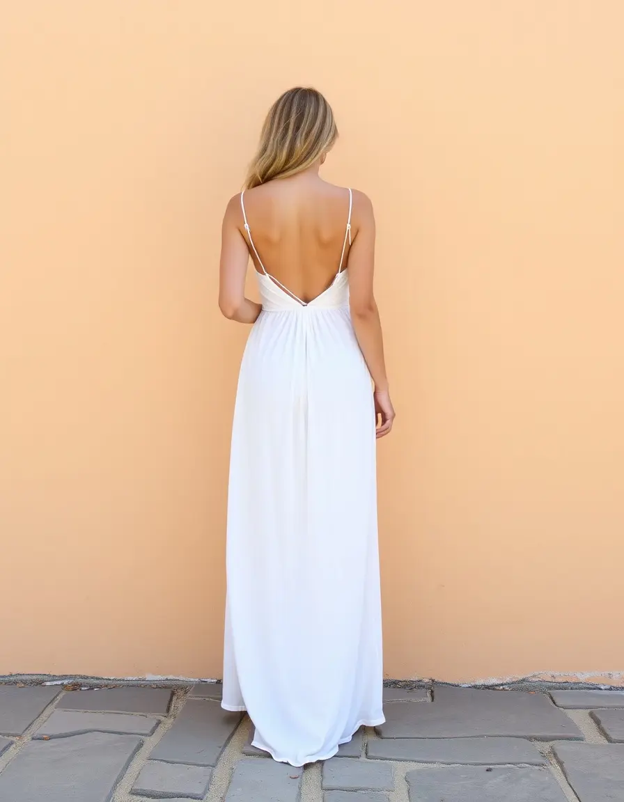 Robe maxi blanche dos nu