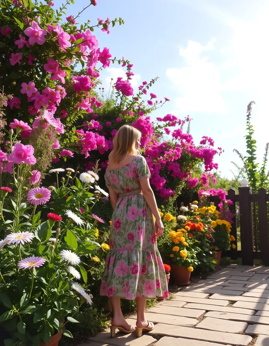 Robe longue été fleurie style romantique