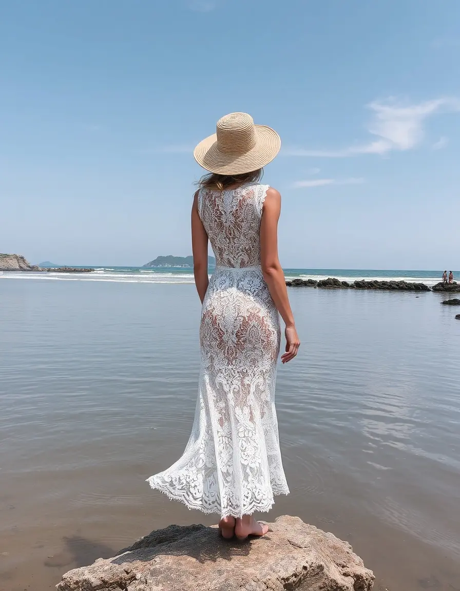 Robe longue été dentelle élégante
