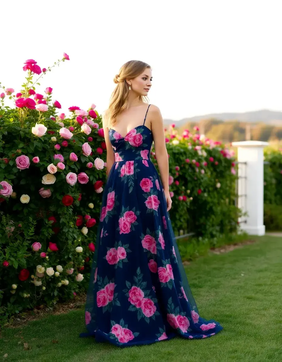Robe longue fleurie romantique maxi