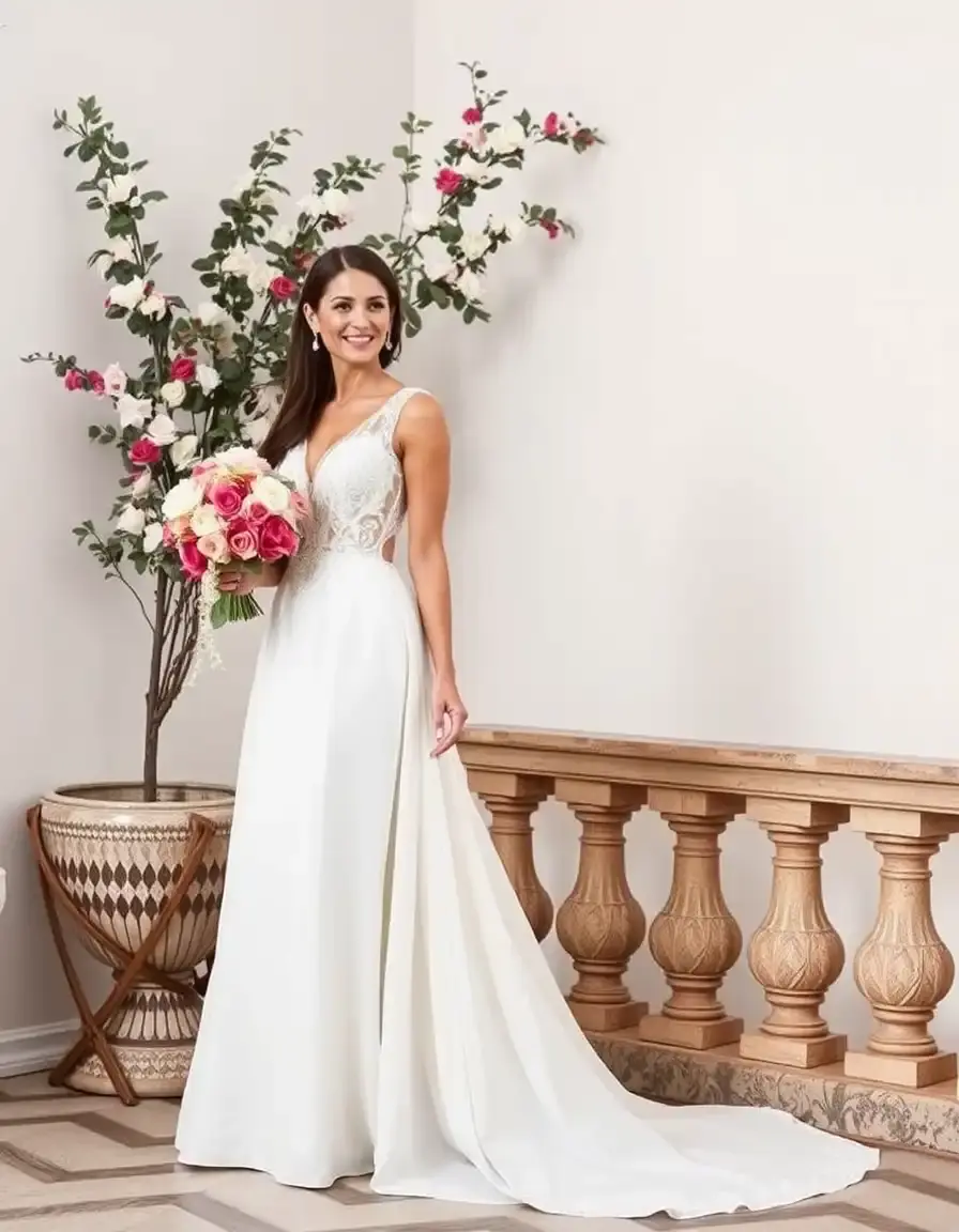 Robe longue mariage élégante Elegant Long Wedding Gown