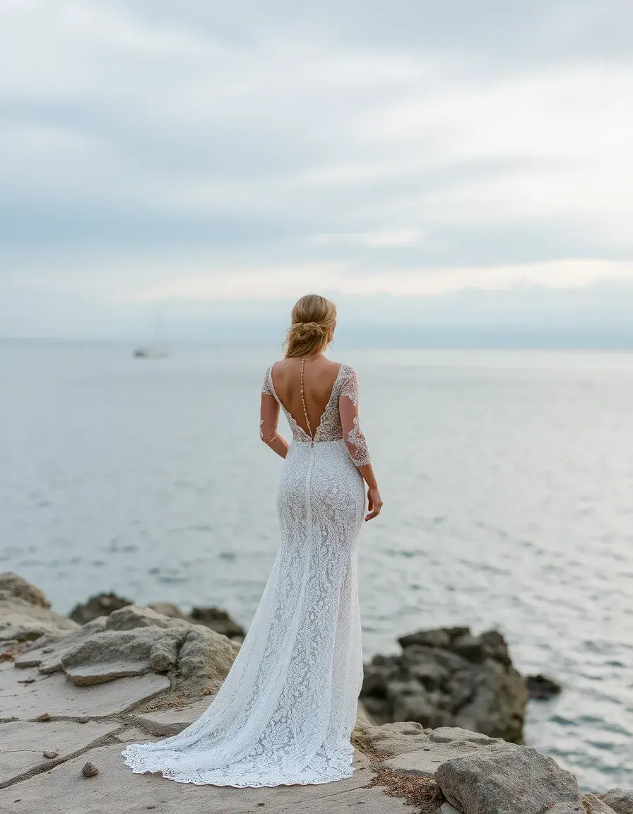 Robe longue mariage en dentelle Lace Mariage Long Dress
