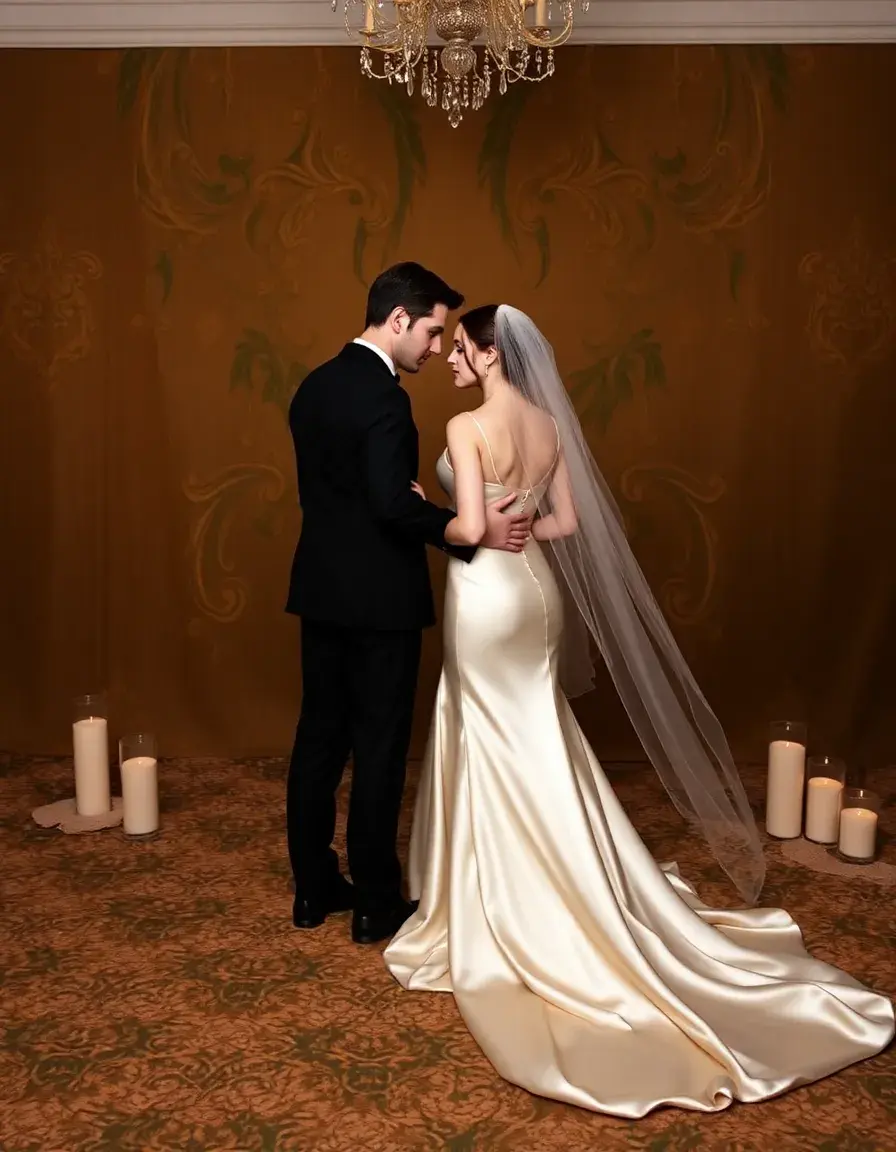 Robe longue mariage en satin Satin Long Marriage