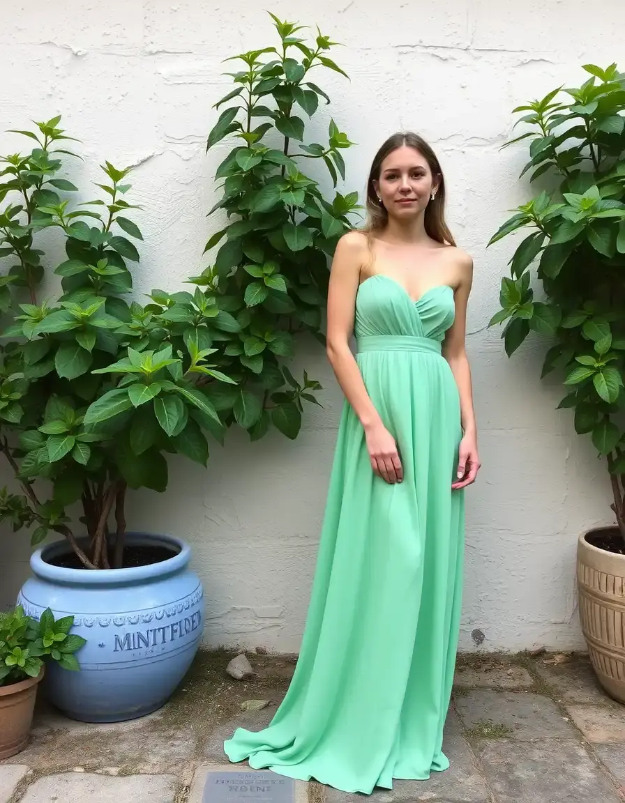 Robe maxi couleur menthe