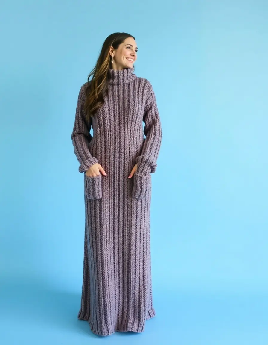 Chunky Knit Gown - Robe grosse maille
