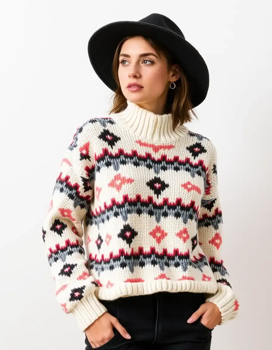 Patterned Knit Dress - Robe maille à motifs