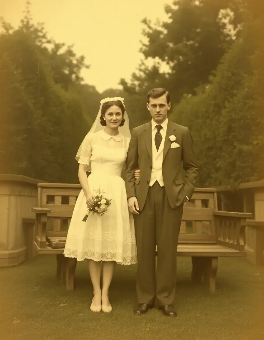 Robe de mariée courte vintage avec détails