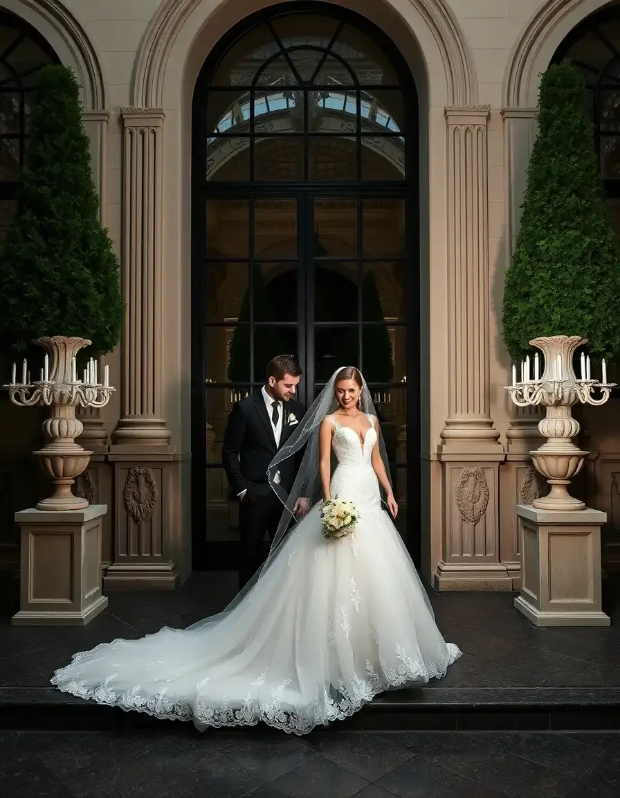 Robe de mariée courte moderne et minimaliste