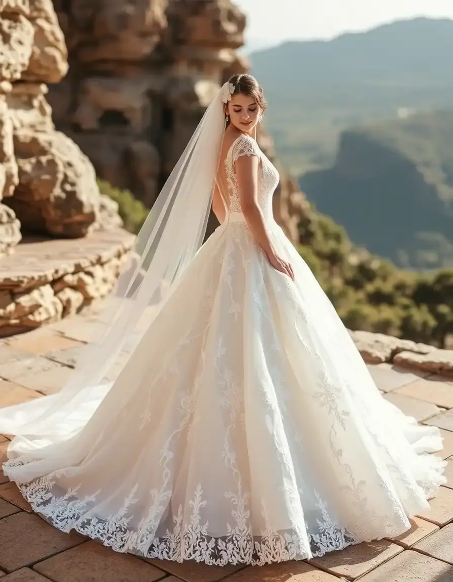 Robe de mariée princesse en dentelle