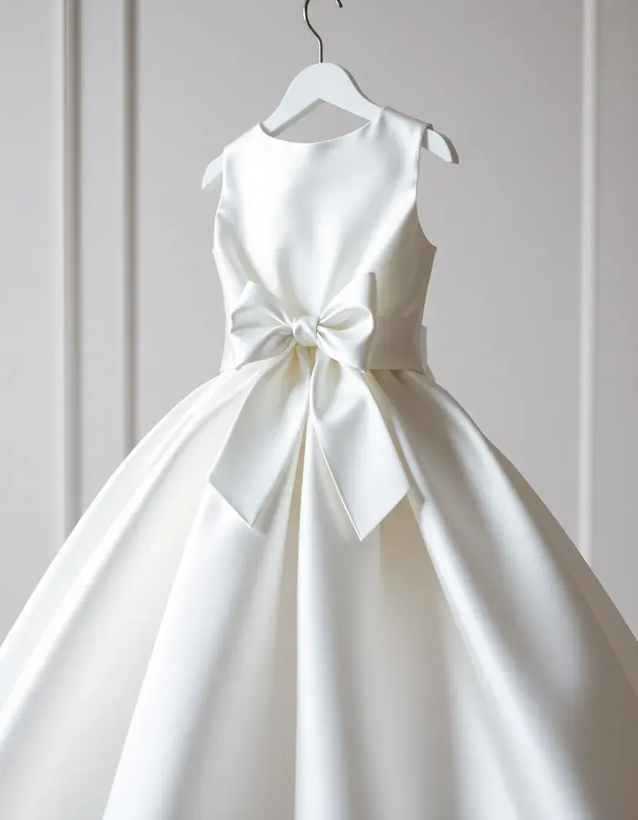 Robe de mariée princesse en satin avec noeud