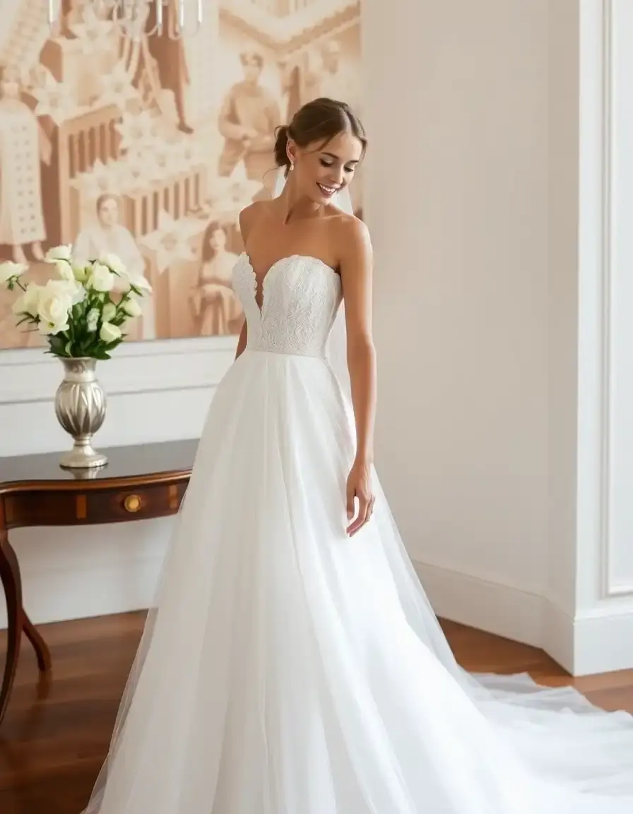 Robe de mariée princesse en organza