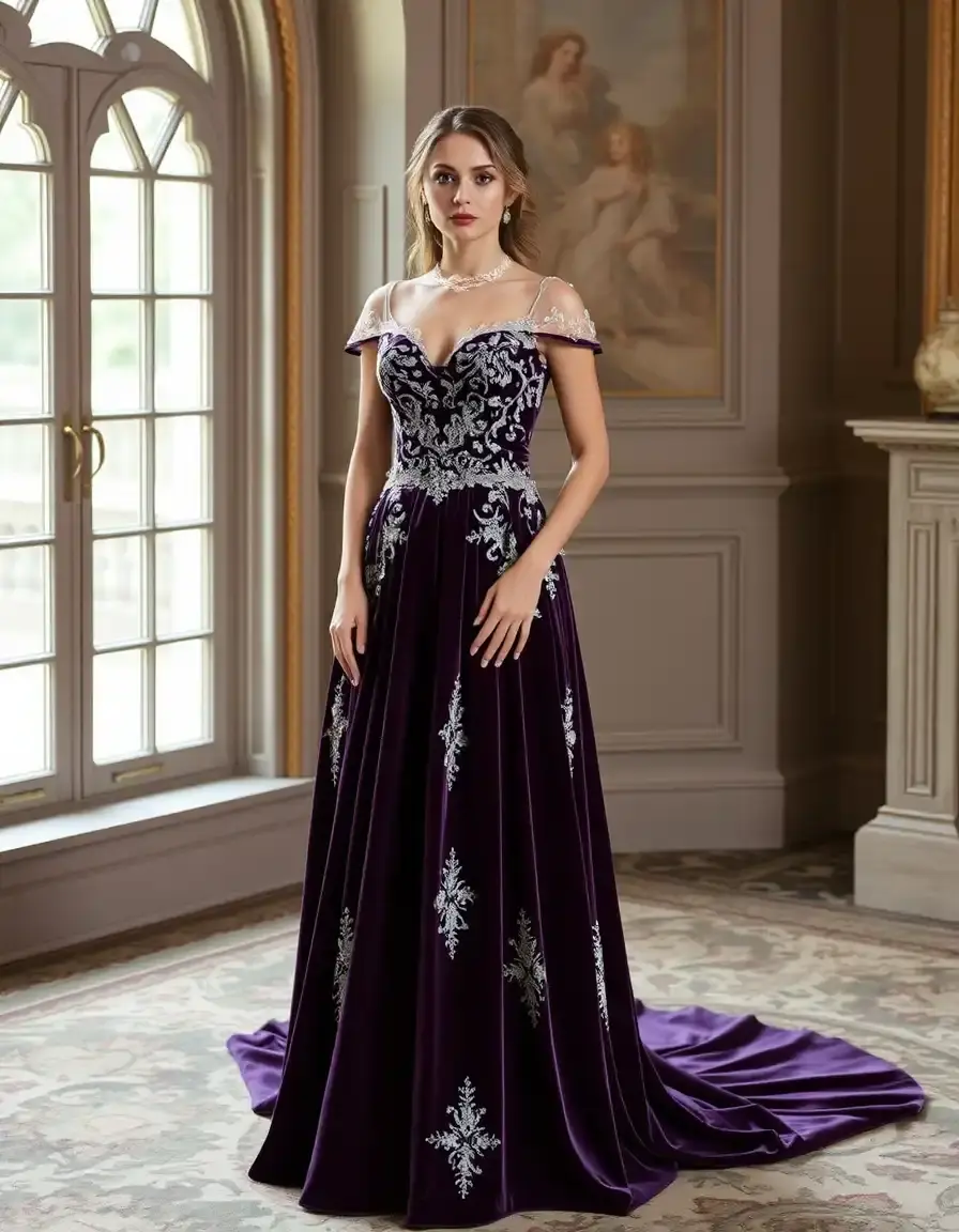Robe de mariée princesse en velours