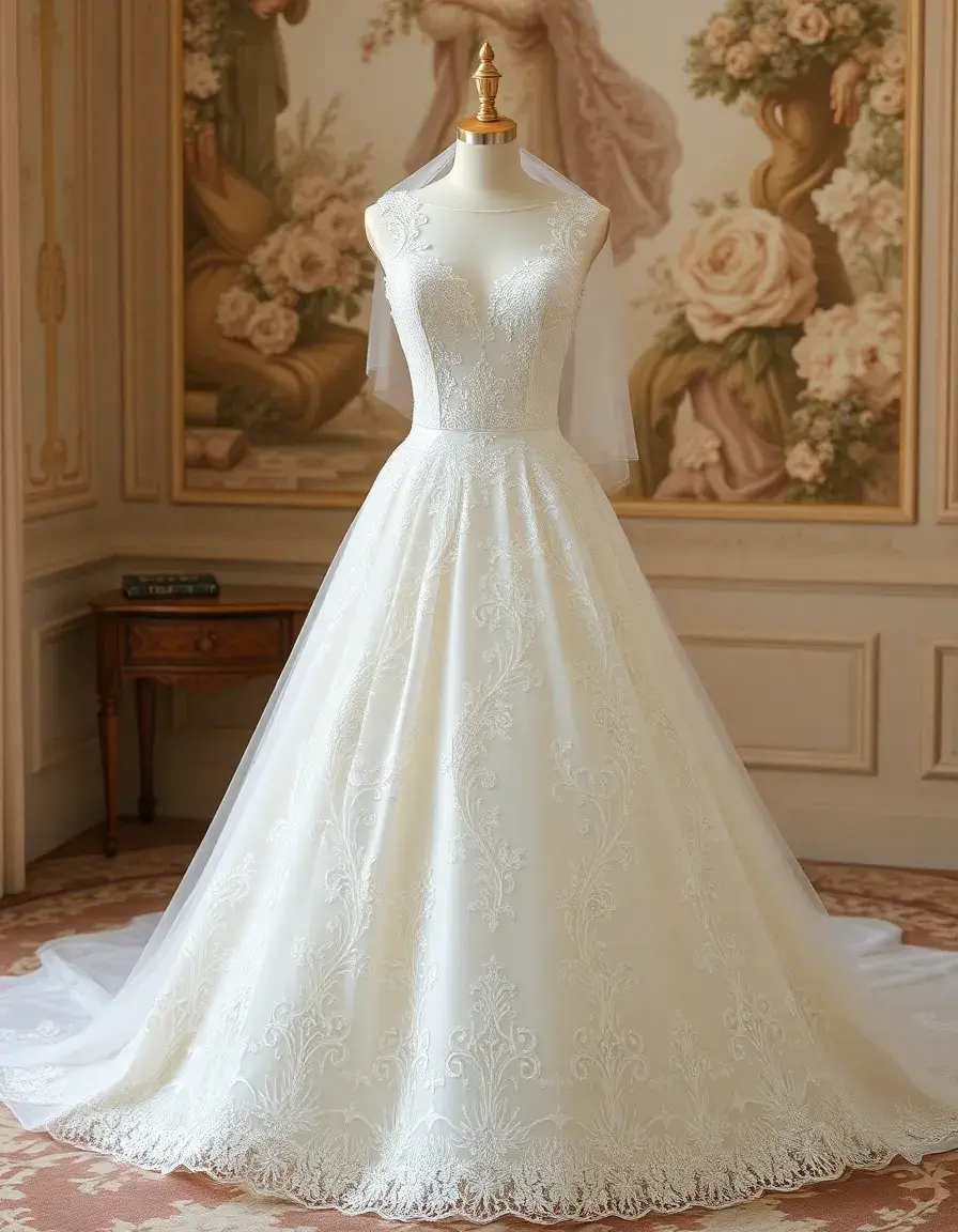 Robe de mariée princesse brodée
