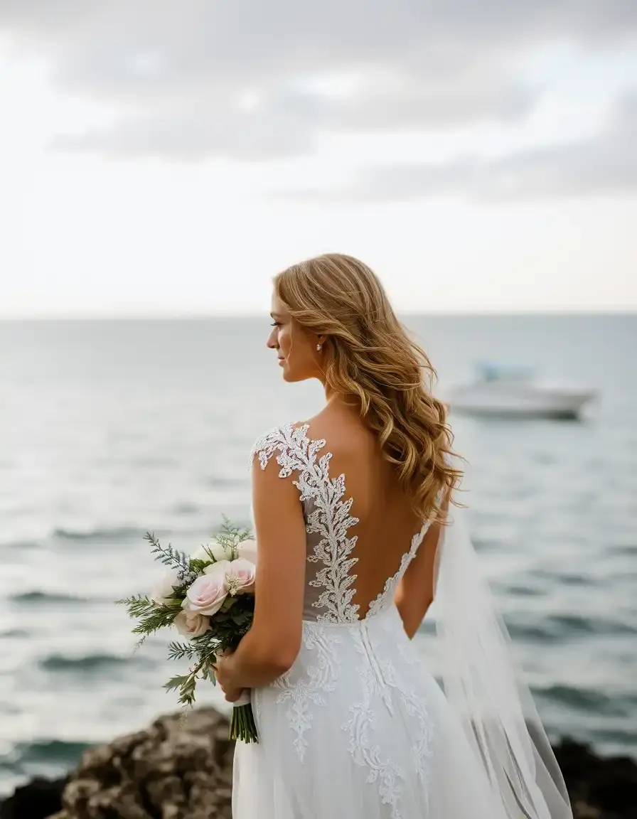 Robe mariée sirène en dentelle romantique