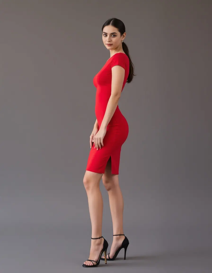 Red Form-Fit Dress