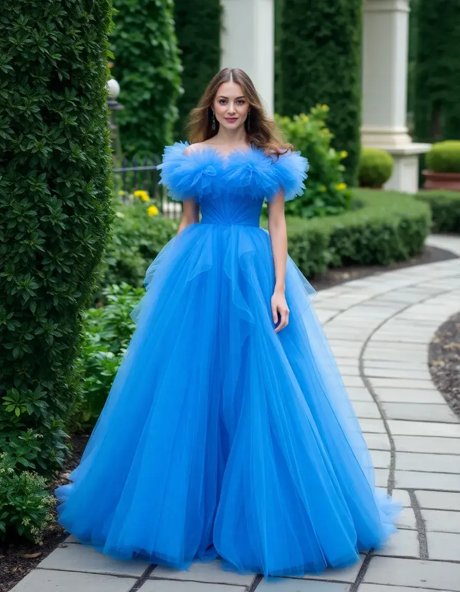 Blue Moulée Gown