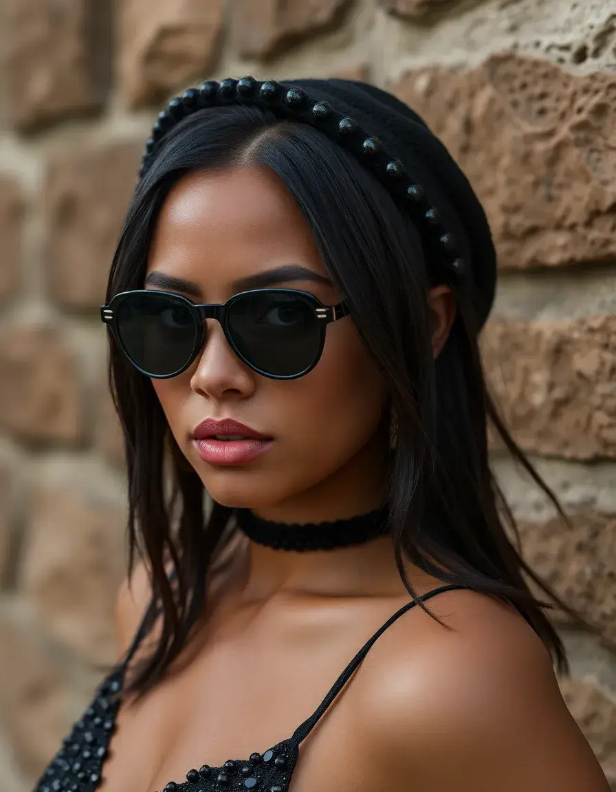 Robe noire dentelle style edgy