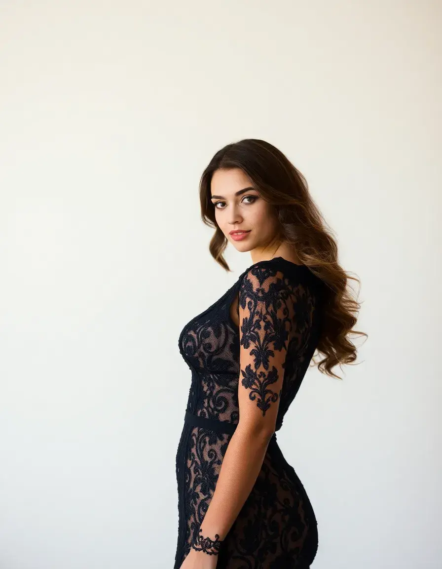 Robe noire dentelle élégante