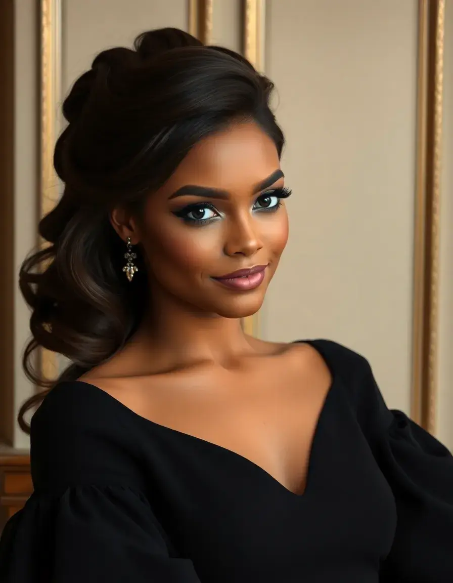 Robe longue noire élégante petite