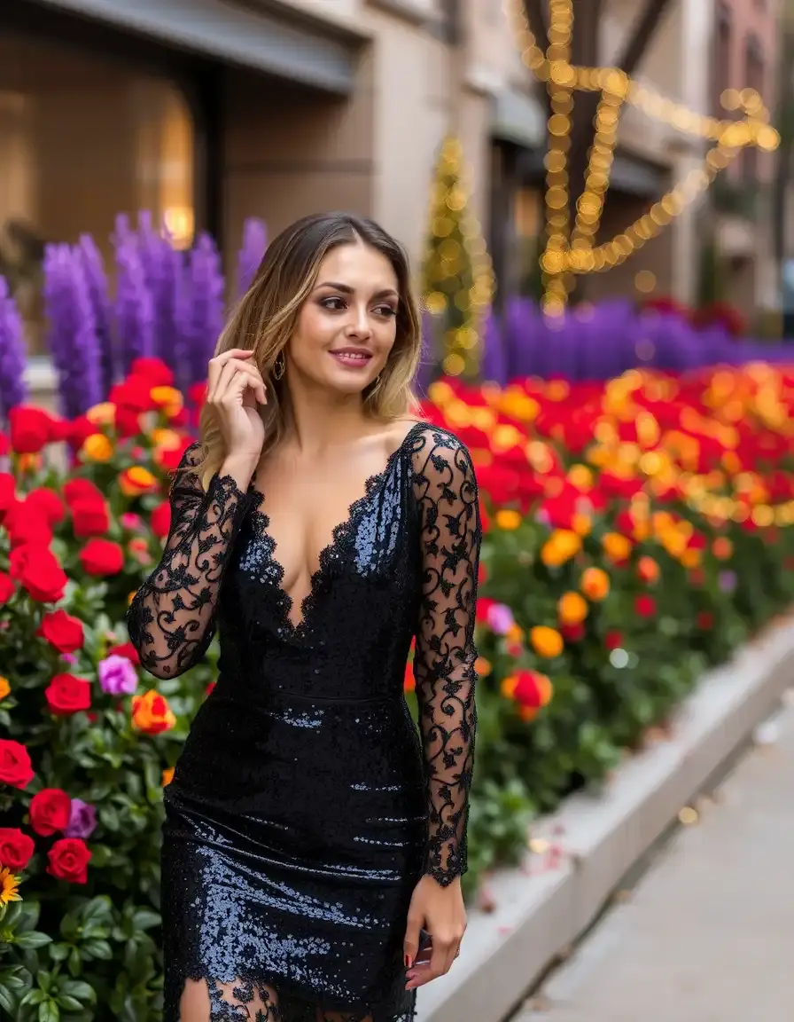 Robe noire à paillettes glitter